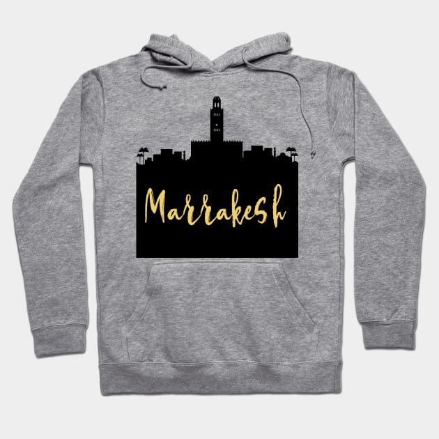 MARRAKESH MOROCCO DESIGNER SILHOUETTE SKYLINE ART Hoodie by deificusArt